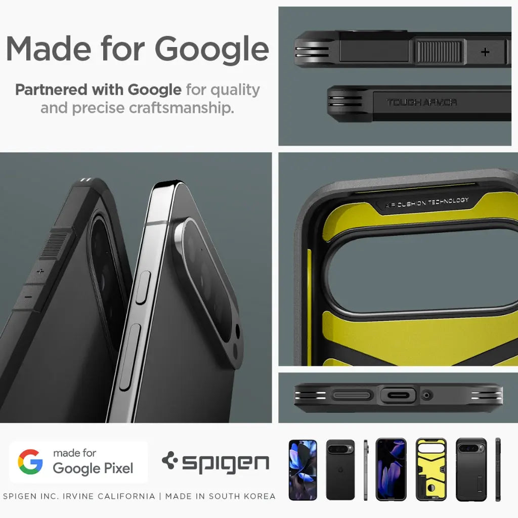 Spigen Google Pixel 9 Pro XL Case Tough Armor Google Pixel 9 Pro XL Cover Kickstand & Extreme Drop Protection