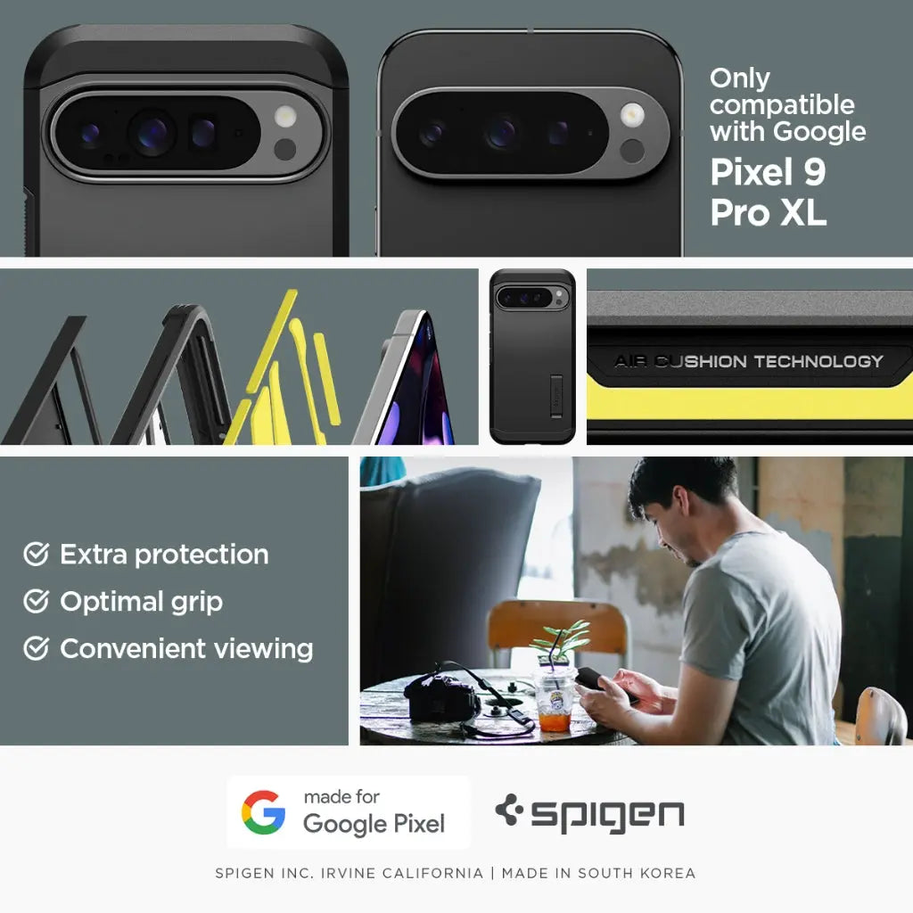 Spigen Google Pixel 9 Pro XL Case Tough Armor Google Pixel 9 Pro XL Cover Kickstand & Extreme Drop Protection