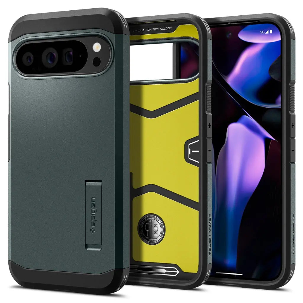 Spigen Google Pixel 9 Pro XL Case Tough Armor Google Pixel 9 Pro XL Cover Kickstand & Extreme Drop Protection