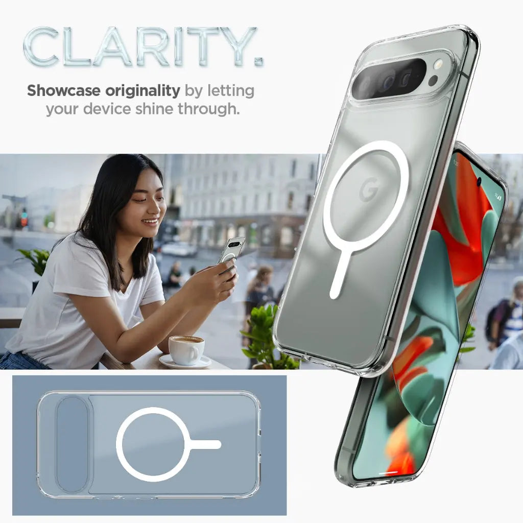 Spigen Google Pixel 9 Pro XL Case Ultra Hybrid OneTap Metal Ring Magnetic Phone Case Charging Compatible Magnetic Casing