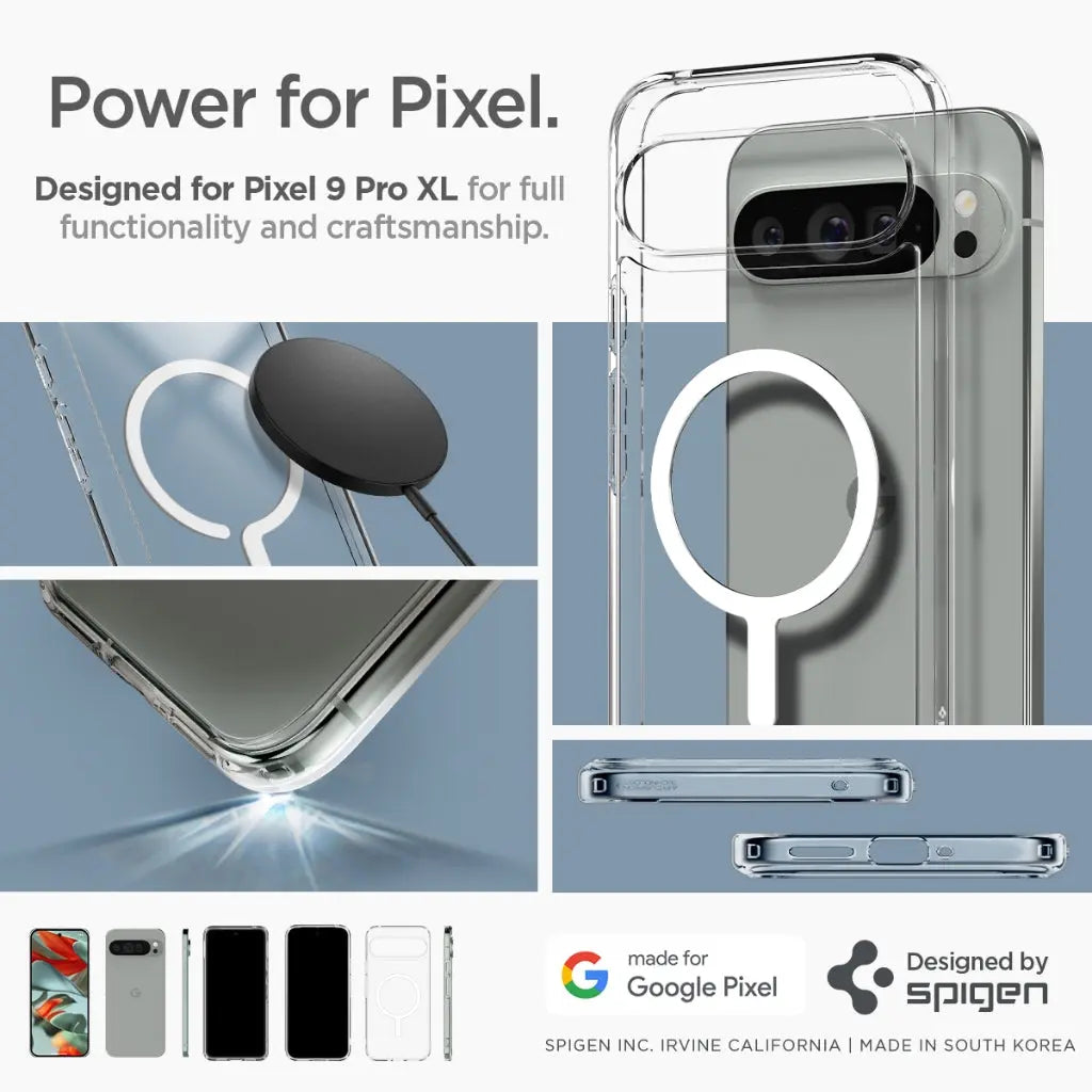 Spigen Google Pixel 9 Pro XL Case Ultra Hybrid OneTap Metal Ring Magnetic Phone Case Charging Compatible Magnetic Casing