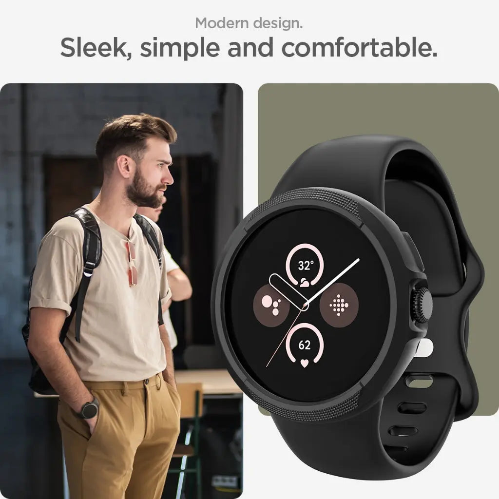 Spigen Google Pixel Watch 3 (45mm) Case Liquid Air Google Pixel Casing Slim Protection Google Pixel Cover