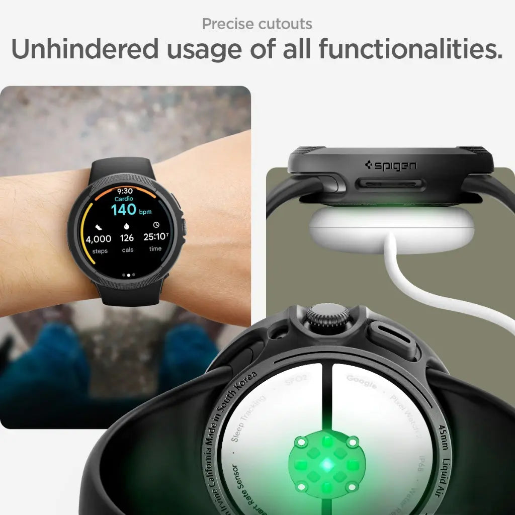 Spigen Google Pixel Watch 3 (45mm) Case Liquid Air Google Pixel Casing Slim Protection Google Pixel Cover