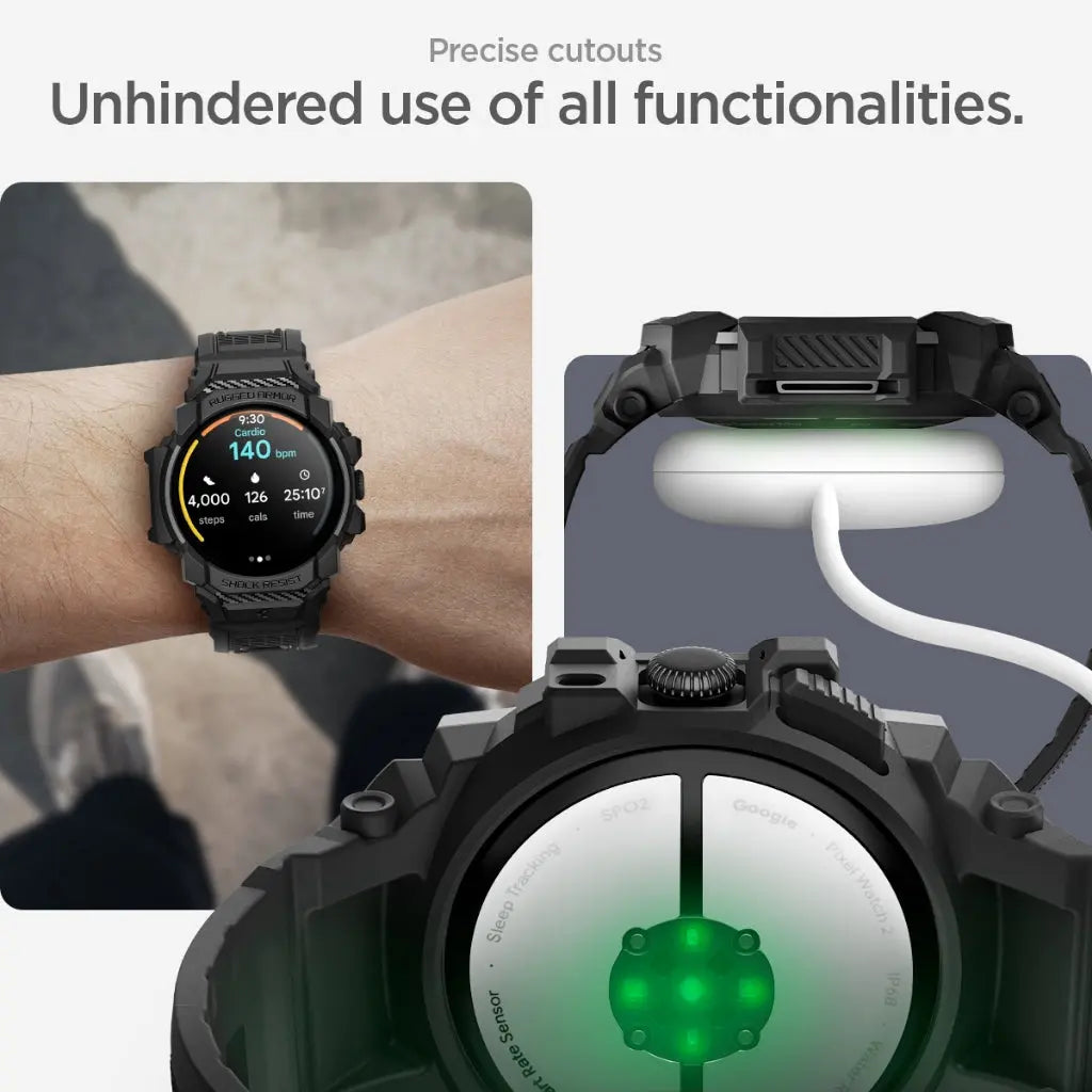 Spigen Google Pixel Watch 3 (45mm) Case Rugged Armor Pro Google Pixel Watch Cover Watch Band Watch Strap