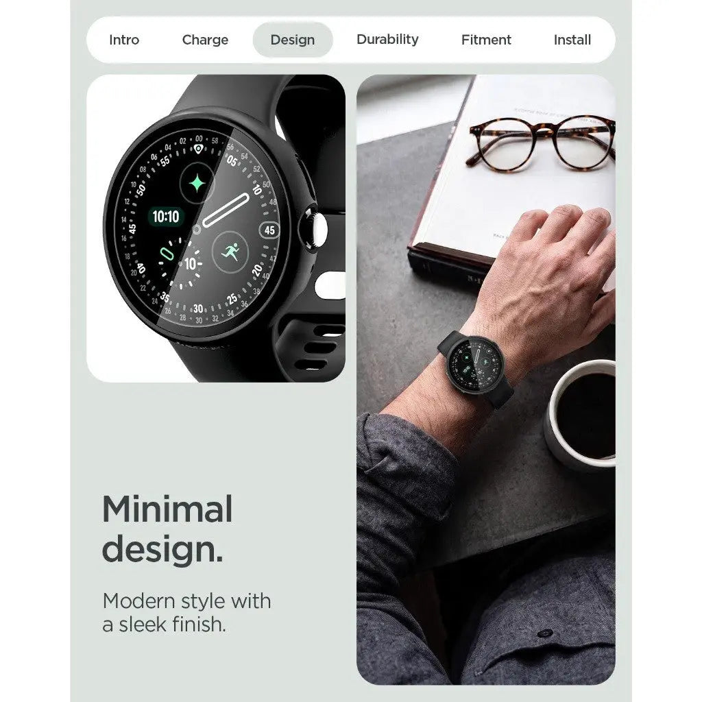 Spigen Google Pixel Watch 5 / 4 (41mm) Case Thin Fit 360 with Tempered Glass Pixel Watch 5 Case