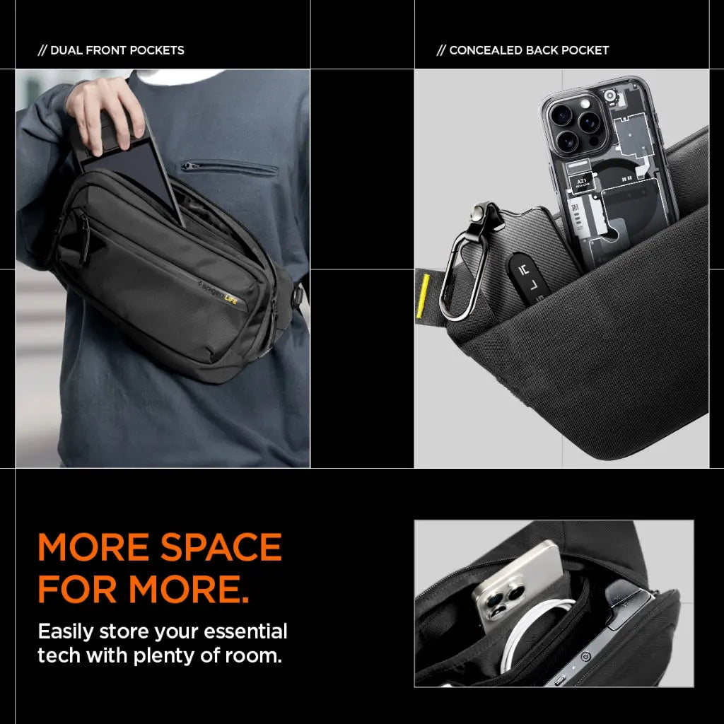 Spigen Klasden KD410 Sling Bag for Phone, Steam Deck, Nintendo Switch, iPad Mini, PlayStation Portal, ASUS ROG Ally