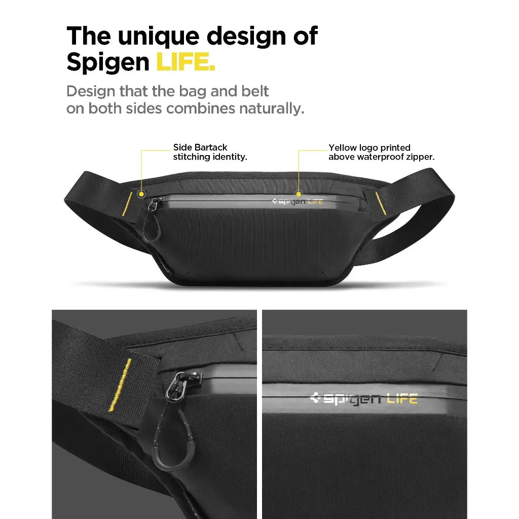 Spigen Klasden KD411 Waist Bag RFID Blocking Running Belt Bag Waist Pouch Phone Holder Running Bag Sport Bag For Phone