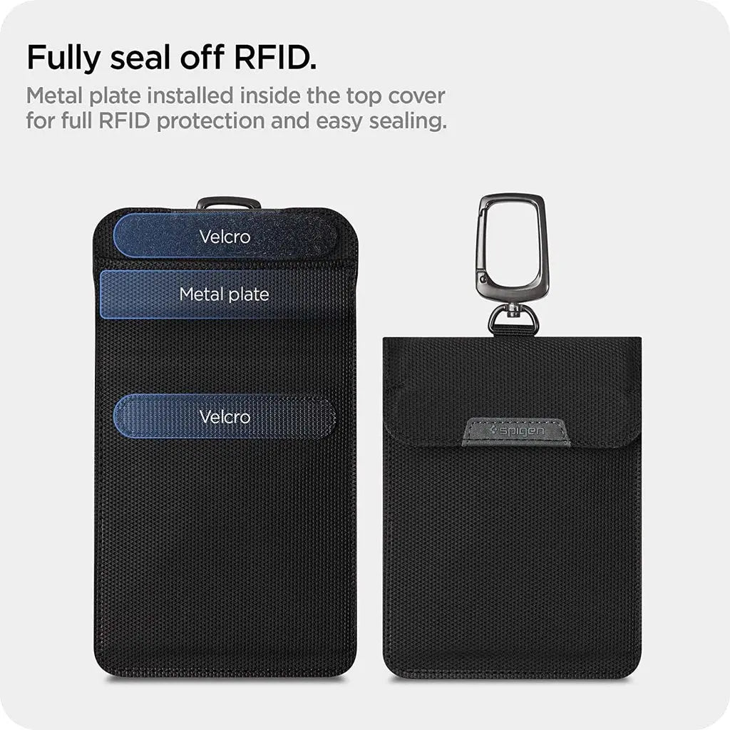 Spigen Klasden RFID Shield Pouch Anti-Theft Car Key Fob Protector Anti-Hacking Case For Car RFID Signal Blocking