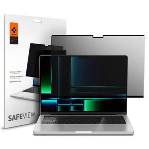 Spigen MacBook Pro 14 inch (M4 / M4 Pro / M4 Pro Max / M3 / M2 / M1) Privacy Screen Protector SafeView Tempered Glass