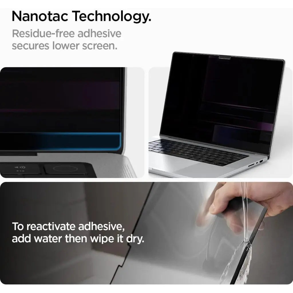 Spigen MacBook Pro 16 inch (2024/2023/2021) Privacy Screen Protector SafeView Tempered Glass MacBook Screen Protector