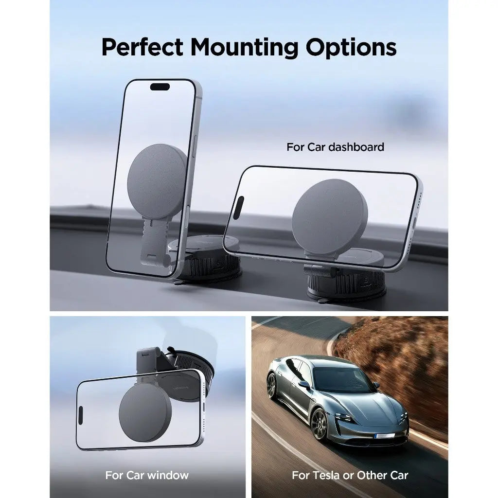 Spigen Magnetic Car Phone Holder MFT35-1 For Screen / Windshield /  Dashboard Car Mount Magnetic Phone Stand Holder