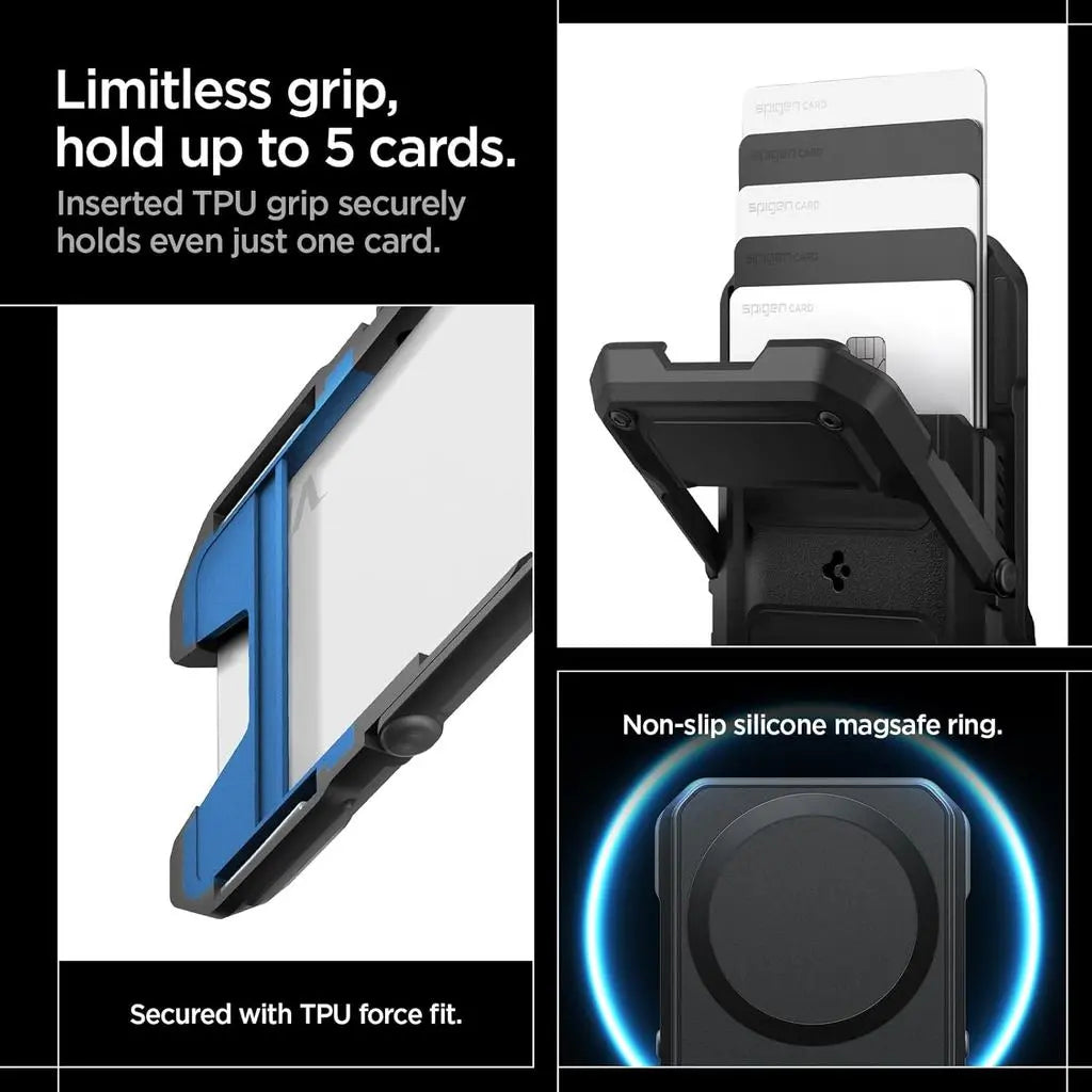 Spigen Magnetic Card Holder Tough Armor Pro Card Holder Wallet (5 Cards) iPhone 17/16/15/14/13/12