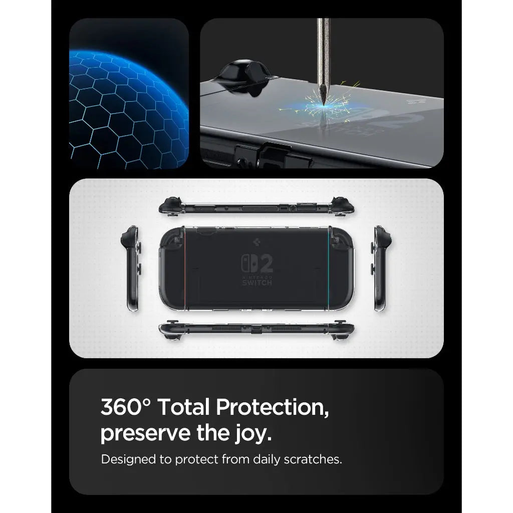 Spigen Nintendo Switch 2 Case (2025) Air Fit Cover Slim Design Clear Case with Detachable Joy-Con Drop Protection Casing