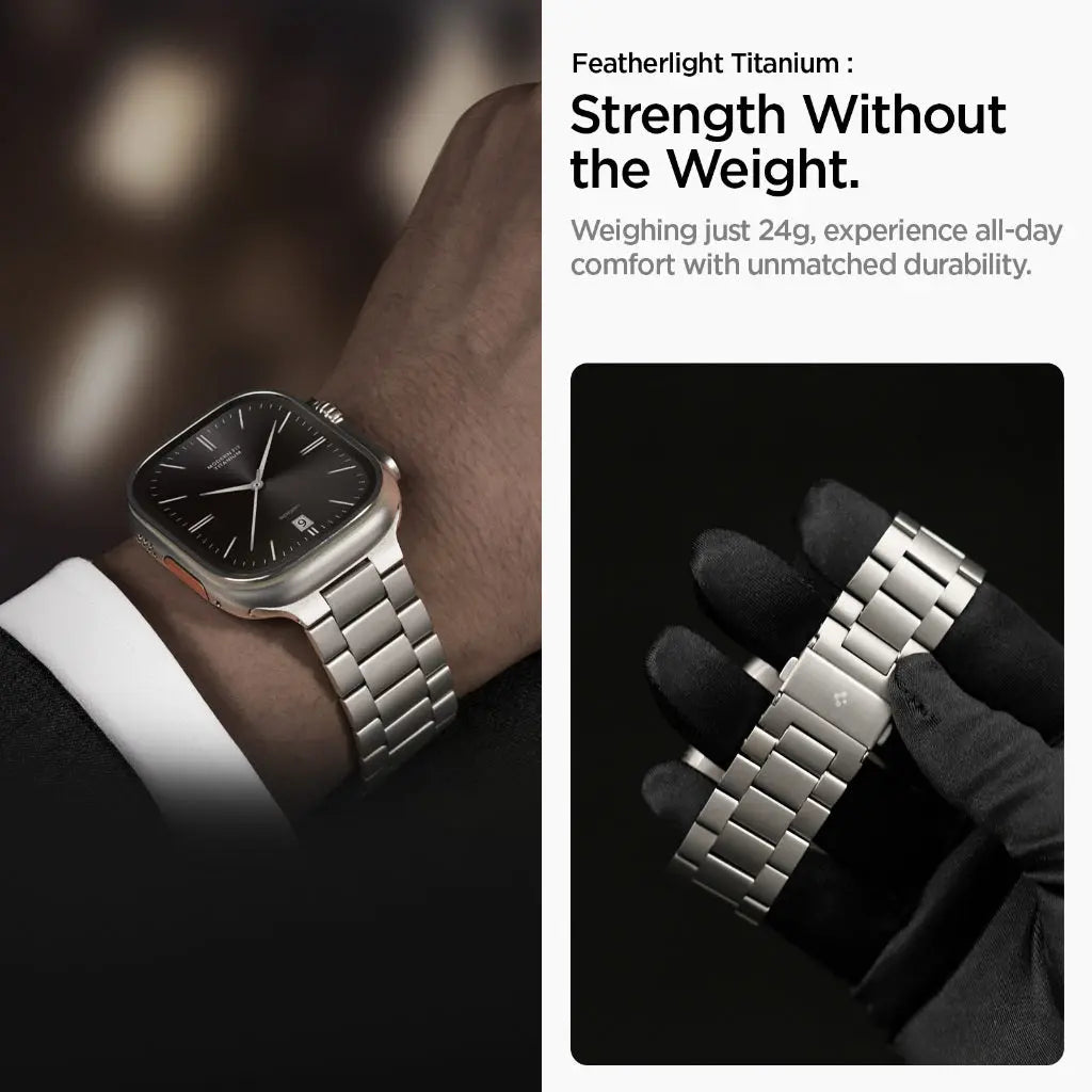 Spigen Premium Modern Fit Titanium Apple Watch Strap Series (49mm / 46mm / 45mm / 44mm / 42mm) Watch Band