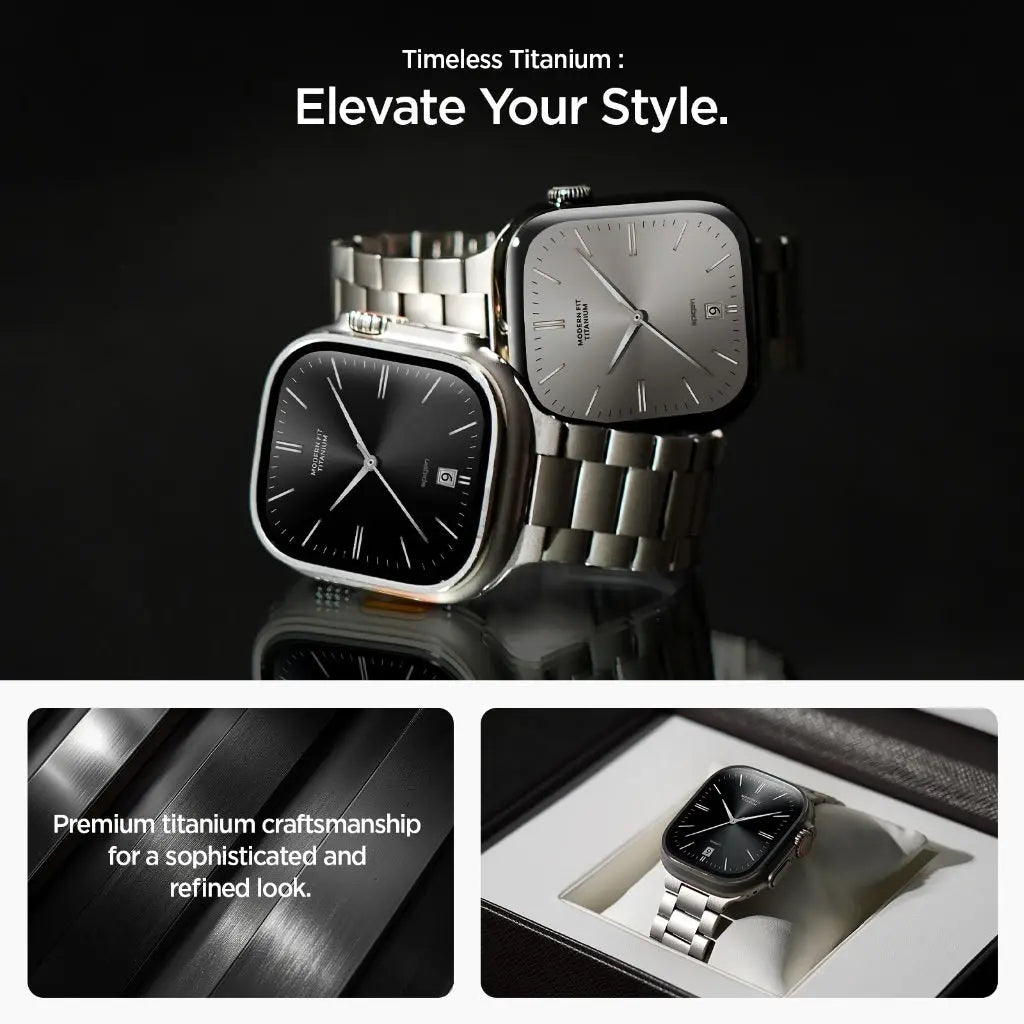 Spigen Premium Modern Fit Titanium Apple Watch Strap Series (49mm / 46mm / 45mm / 44mm / 42mm) Watch Band