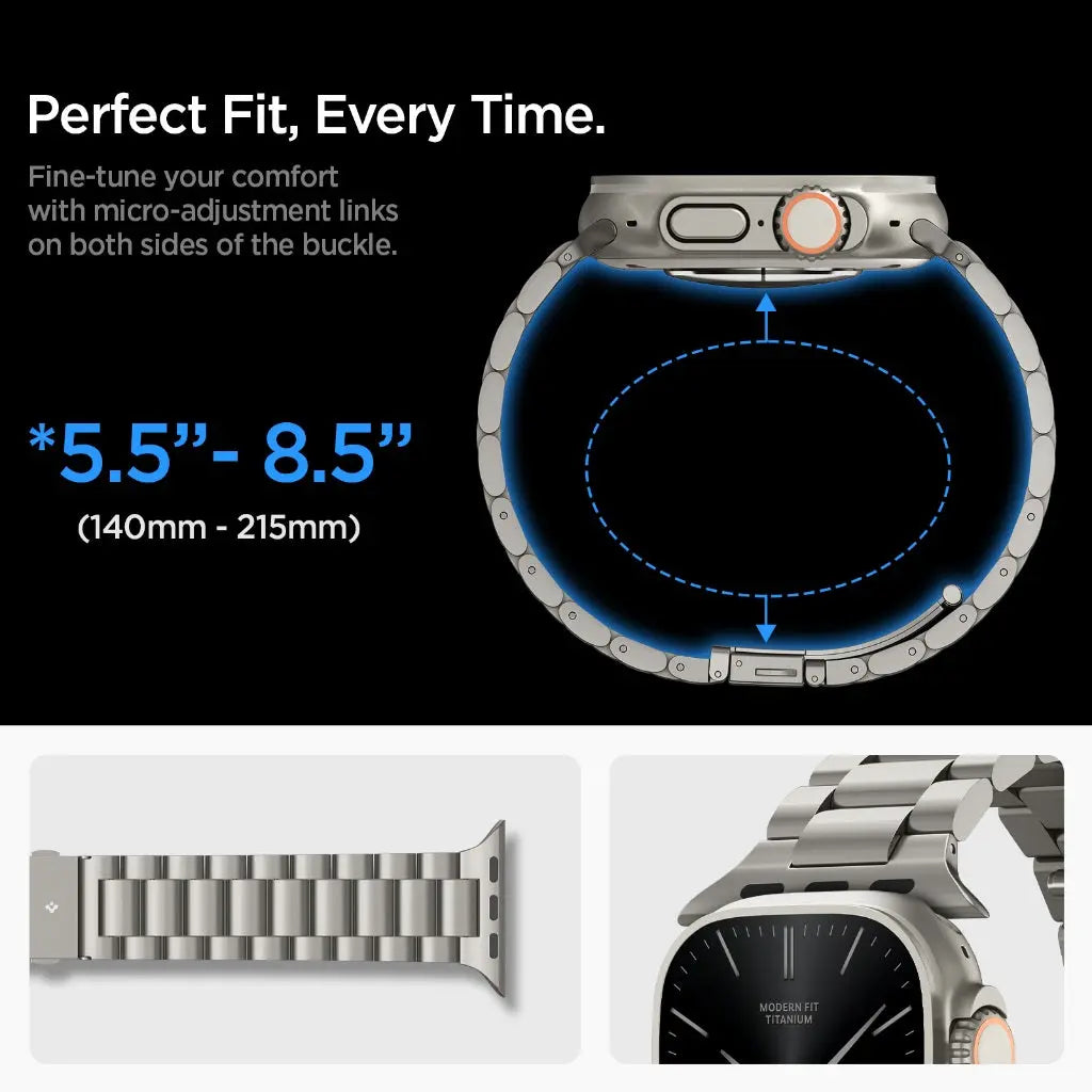 Spigen Premium Modern Fit Titanium Apple Watch Strap Series (49mm / 46mm / 45mm / 44mm / 42mm) Watch Band