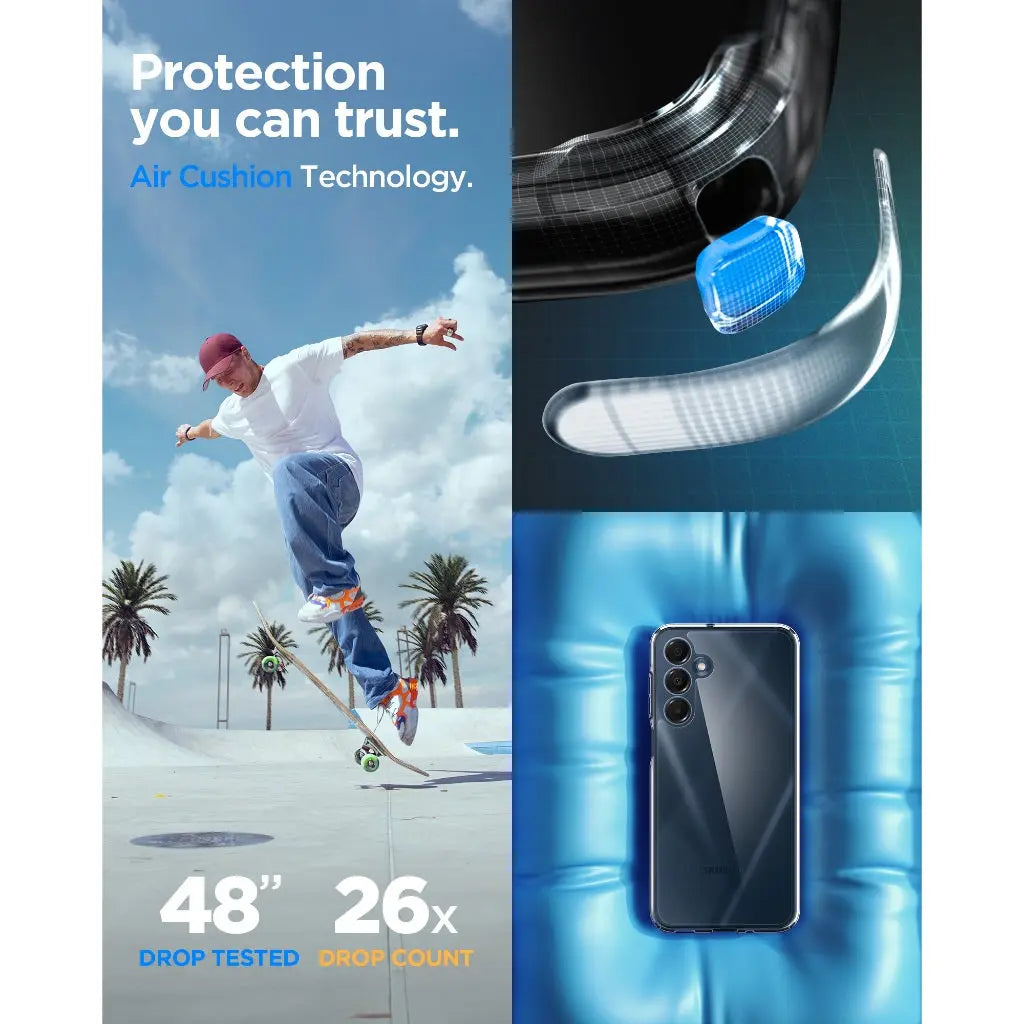 Spigen Samsung A16 / A16 5G Case Ultra Hybrid Clear Case Mil-Grade Drop Protection and Slim Flexible Samsung Cover