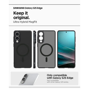 Spigen Samsung S25 Edge Case 6.7" Ultra Hybrid MagFit Frost Magnetic Phone Case Frost Back Matte Galaxy S25 Edge Case