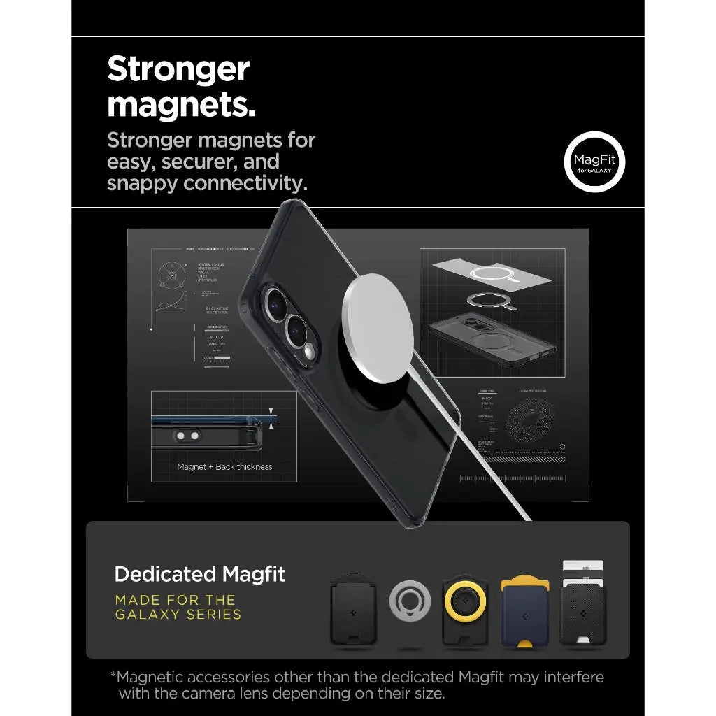 Spigen Samsung S25 Edge Case 6.7" Ultra Hybrid MagFit Frost Magnetic Phone Case Frost Back Matte Galaxy S25 Edge Case