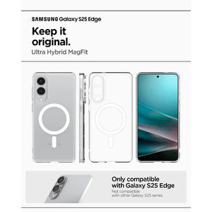 Spigen Samsung S25 Edge Case 6.7" Ultra Hybrid MagFit Magnetic Phone Case Clear Case Galaxy S25 Edge Case Samsung Cover