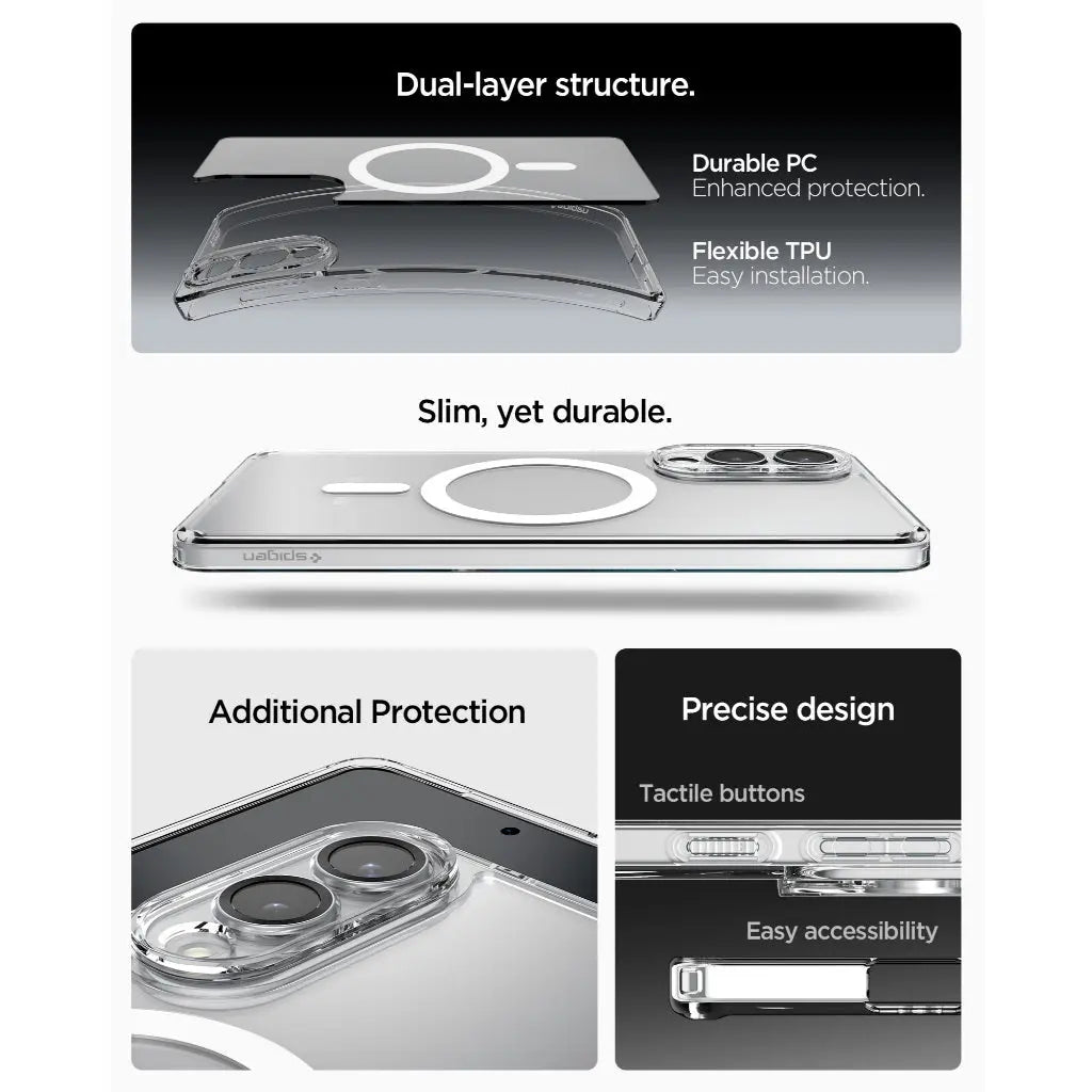 Spigen Samsung S25 Edge Case 6.7" Ultra Hybrid MagFit Magnetic Phone Case Clear Case Galaxy S25 Edge Case Samsung Cover