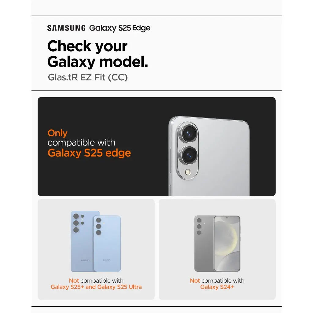 Spigen Samsung S25 Edge Screen Protector 6.7" Glas.tR EZ Fit Pro HD [1Pack] Galaxy S25 Edge Tempered Glass 9H Hardness