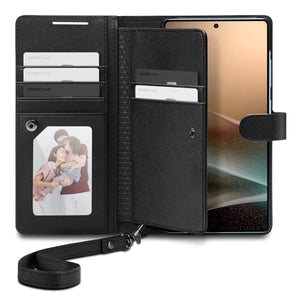 Spigen Samsung S25 Ultra Case 6.9" Wallet S Card Holder Phone Stand Function With Strap Premium Leather Samsung Cover