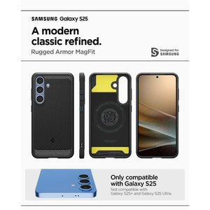 Spigen Samsung S25 case 6.2" Rugged Armor MagFit Magnetic Phone Case MagSafe Case Protective Samsung S25 Cover