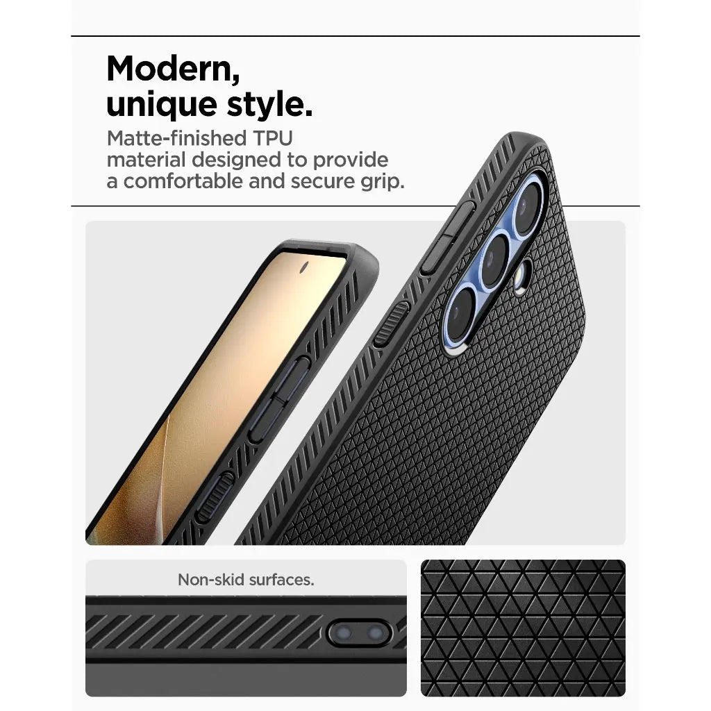 Spigen Samsung S25+ Case 6.7" Liquid Air Black Casing Drop Protection and Slim Durable Protection Samsung S25 Plus Case