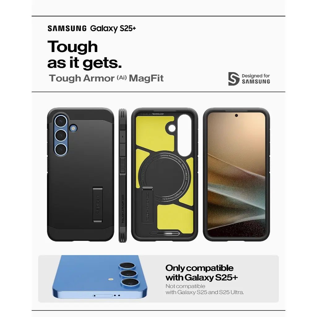 Spigen Samsung S25+ Case 6.7" Tough Armor MagFit Casing Magnetic Phone Case Extreme Protection Samsung S25 Plus Case