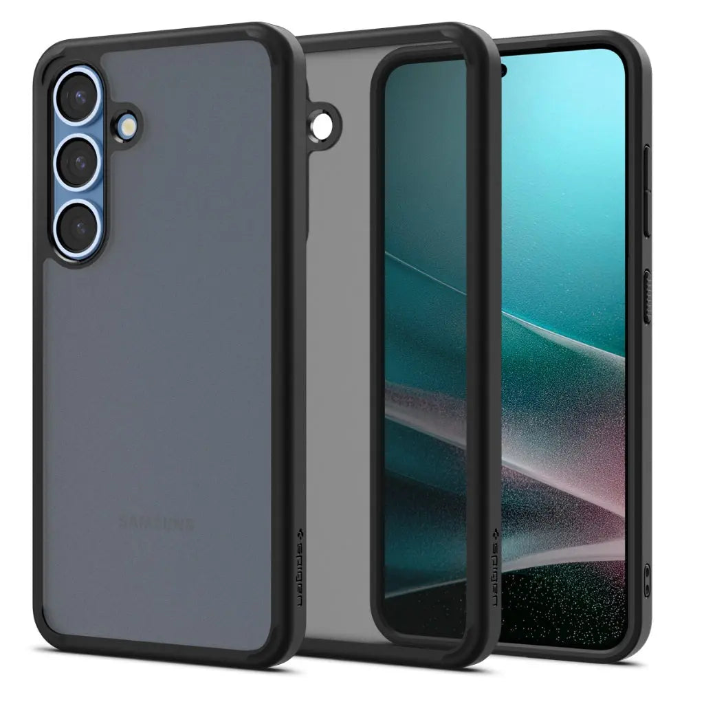 Spigen Samsung S25+ Case 6.7" Ultra Hybrid Frost Black Matte Drop Protection Semi-Transparent Samsung S25 Plus Case