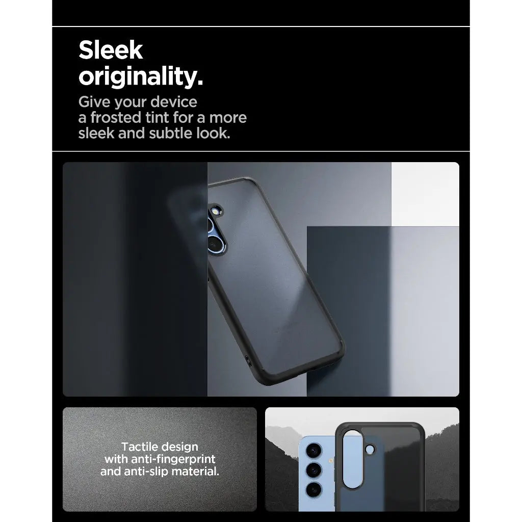 Spigen Samsung S25+ Case 6.7" Ultra Hybrid Frost Black Matte Drop Protection Semi-Transparent Samsung S25 Plus Case