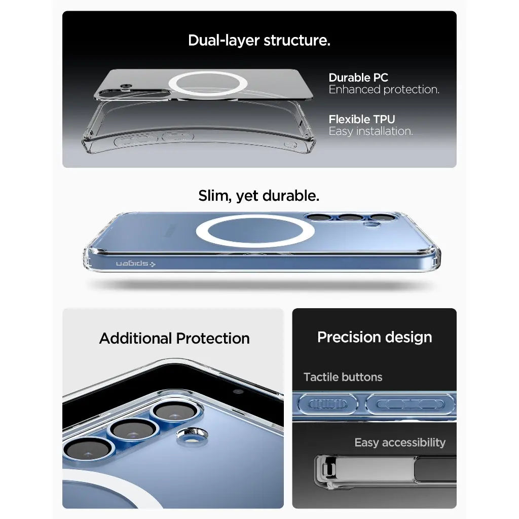 Spigen Samsung S25+ Case 6.7" Ultra Hybrid Magfit Magnetic Case Samsung Cover Samsung S25 Plus Case Magsafe Case