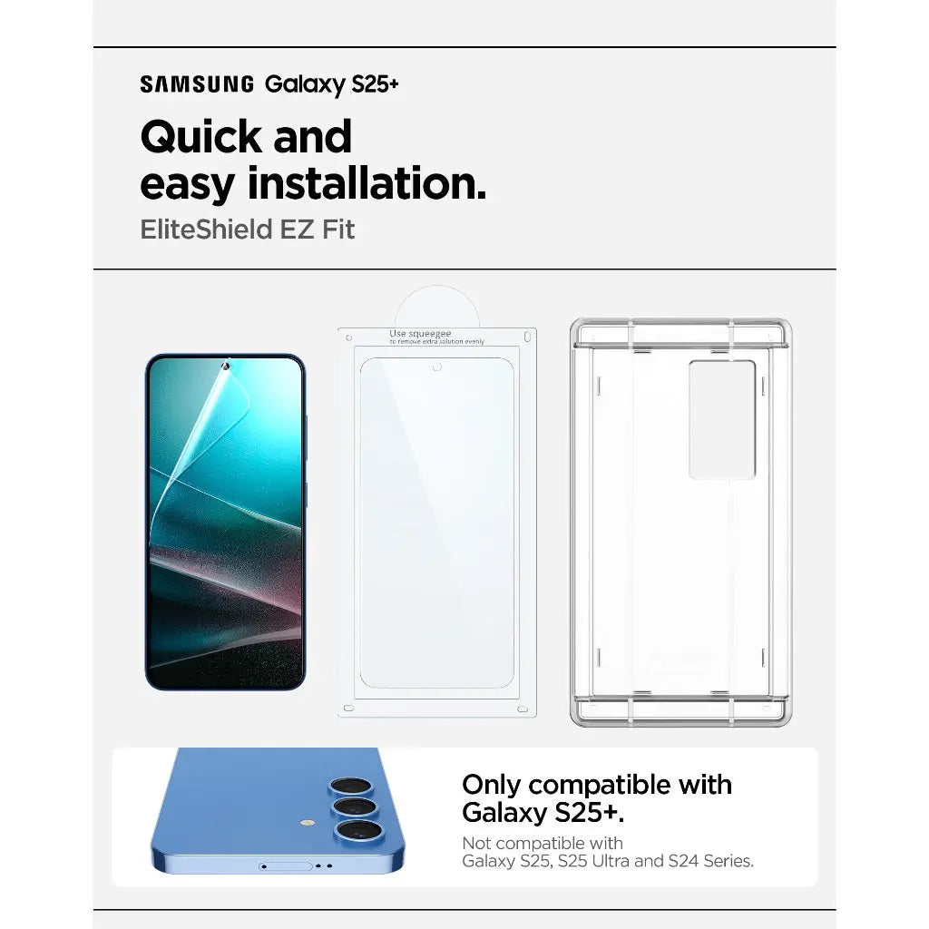Spigen Samsung S25+ Screen Protector [1 Pack] 6.7" EliteShield EZ Fit HD Film Screen Protector Samsung Galaxy S25 Plus