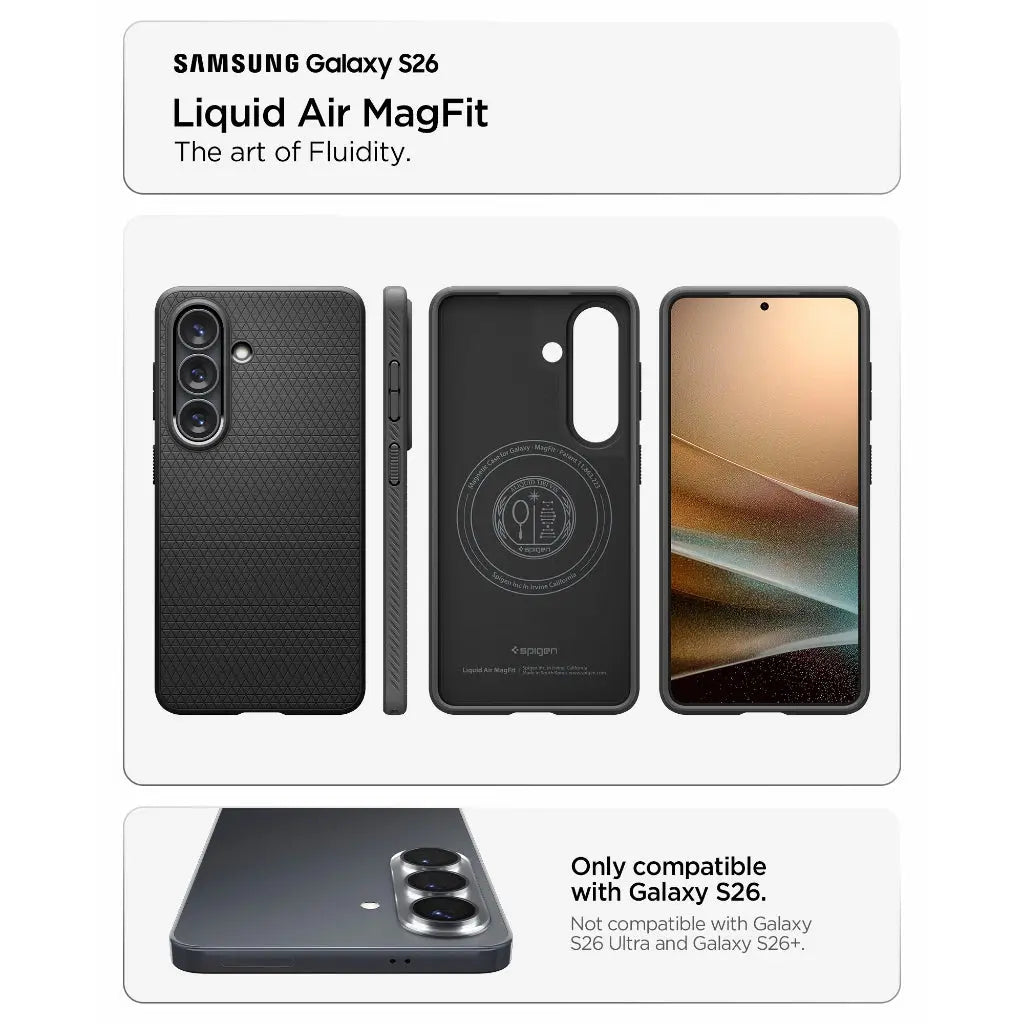 Spigen Samsung S26 Case 6.3" Liquid Air MagFit Magnetic Phone Case Samsung Galaxy S26 Casing