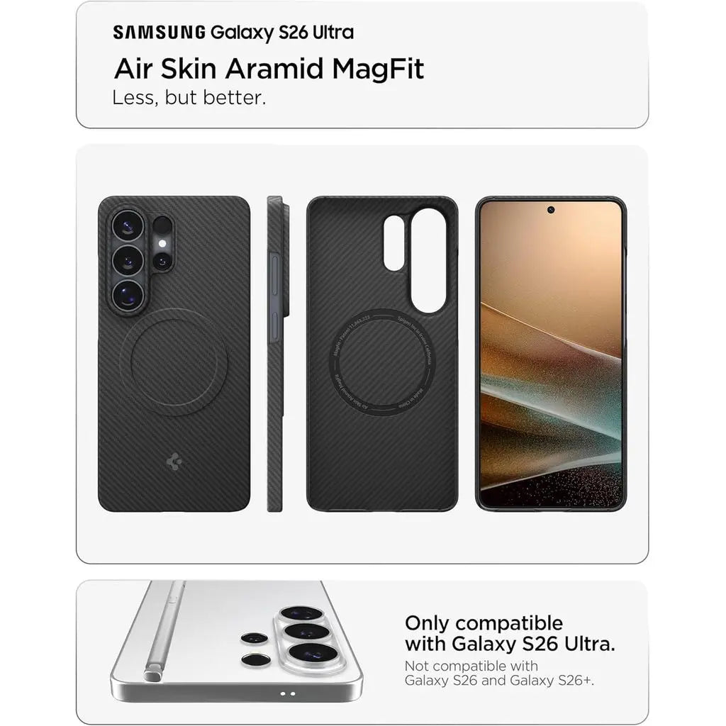 Spigen Samsung S26 Ultra Case 6.9" Air Skin Aramid Magnetic Phone Case Qi2 Galaxy S26 Ultra Casing