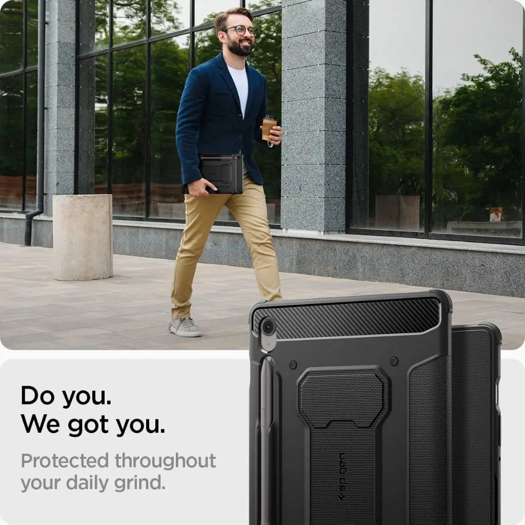 Spigen Samsung Tab S10 FE Case (2025) / S9 (2023) Rugged Armor Pro Tri-Fold Stand Galaxy Tab S10 FE / S9 Samsung Tablet