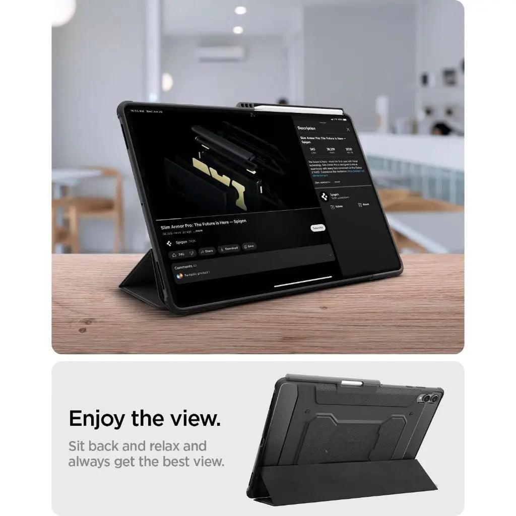Spigen Samsung Tab S11 Ultra Case (2025) Rugged Armor Pro Galaxy Tab S11 Ultra Case Trifold Stand Samsung Cover