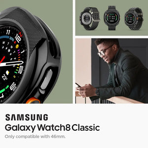 Spigen Samsung Watch 8 Classic (46mm) Case Liquid Air Samsung Casing Galaxy Watch 8 Classic Protective Matte Black Cover