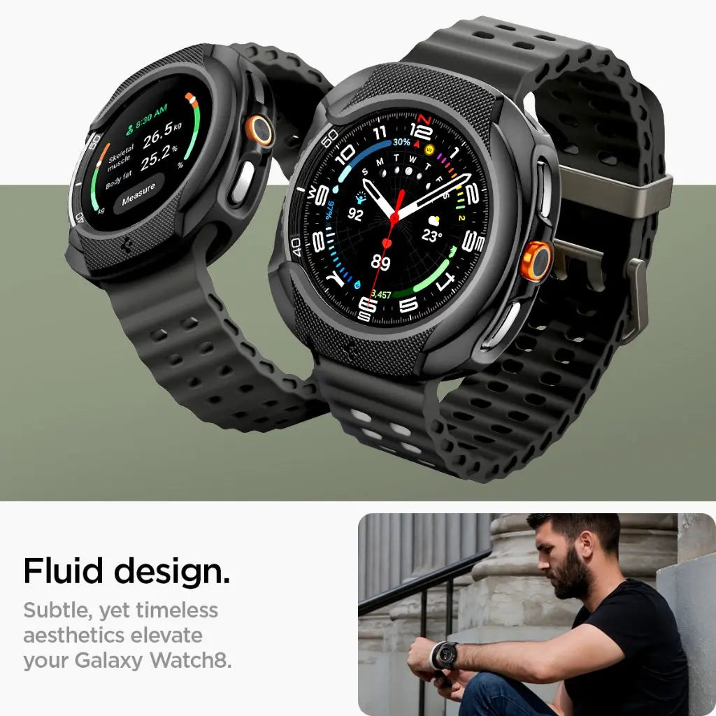 Spigen Samsung Watch 8 Classic (46mm) Case Liquid Air Samsung Casing Galaxy Watch 8 Classic Protective Matte Black Cover