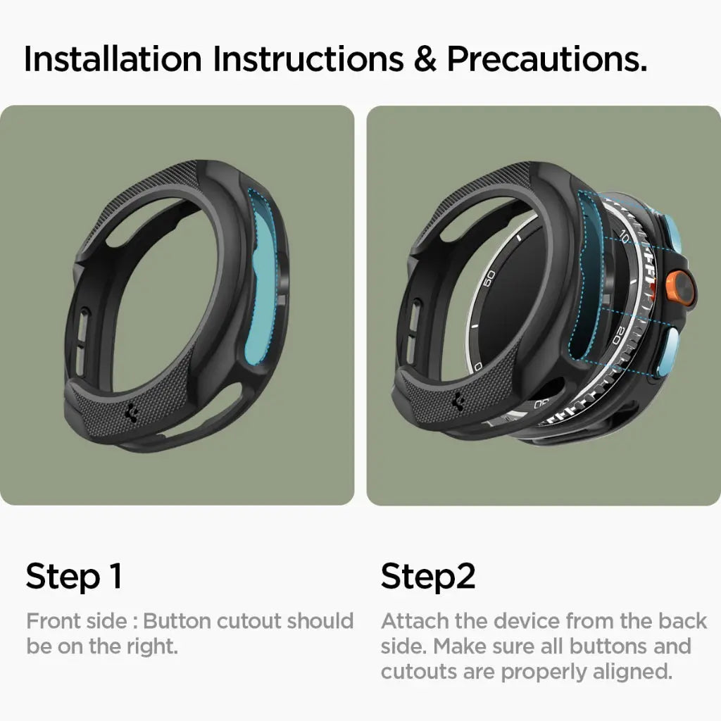 Spigen Samsung Watch 8 Classic (46mm) Case Liquid Air Samsung Casing Galaxy Watch 8 Classic Protective Matte Black Cover