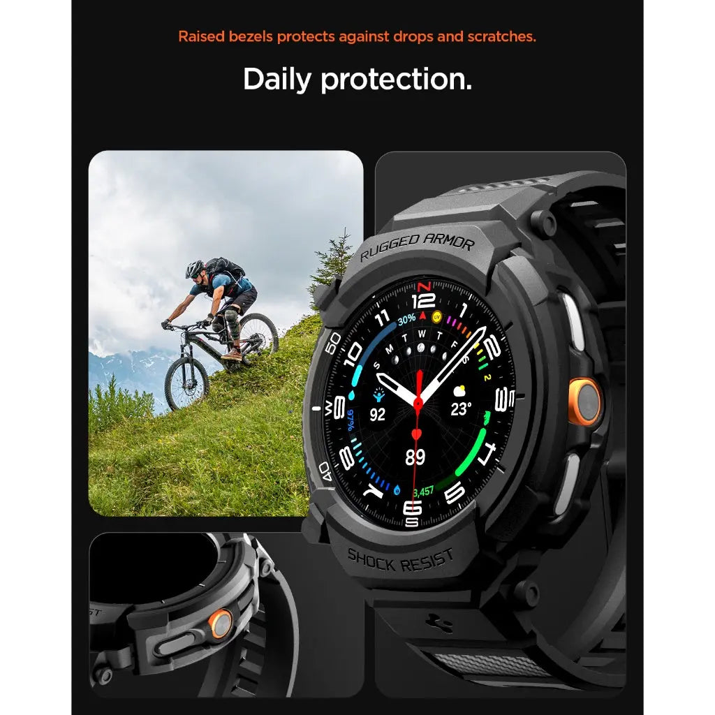 Spigen Samsung Watch 8 Classic (46mm) Case Rugged Armor Pro Galaxy Watch Strap Watch Case Watch Band Protective