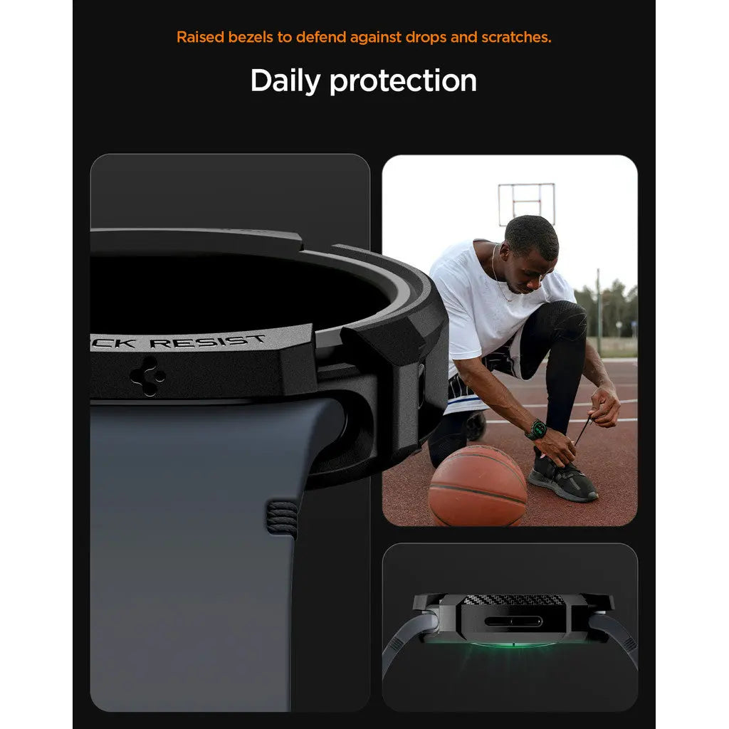Spigen Samsung Watch 8 (40mm) Case Rugged Armor Samsung Casing Galaxy Watch 8 Protection Black Cover