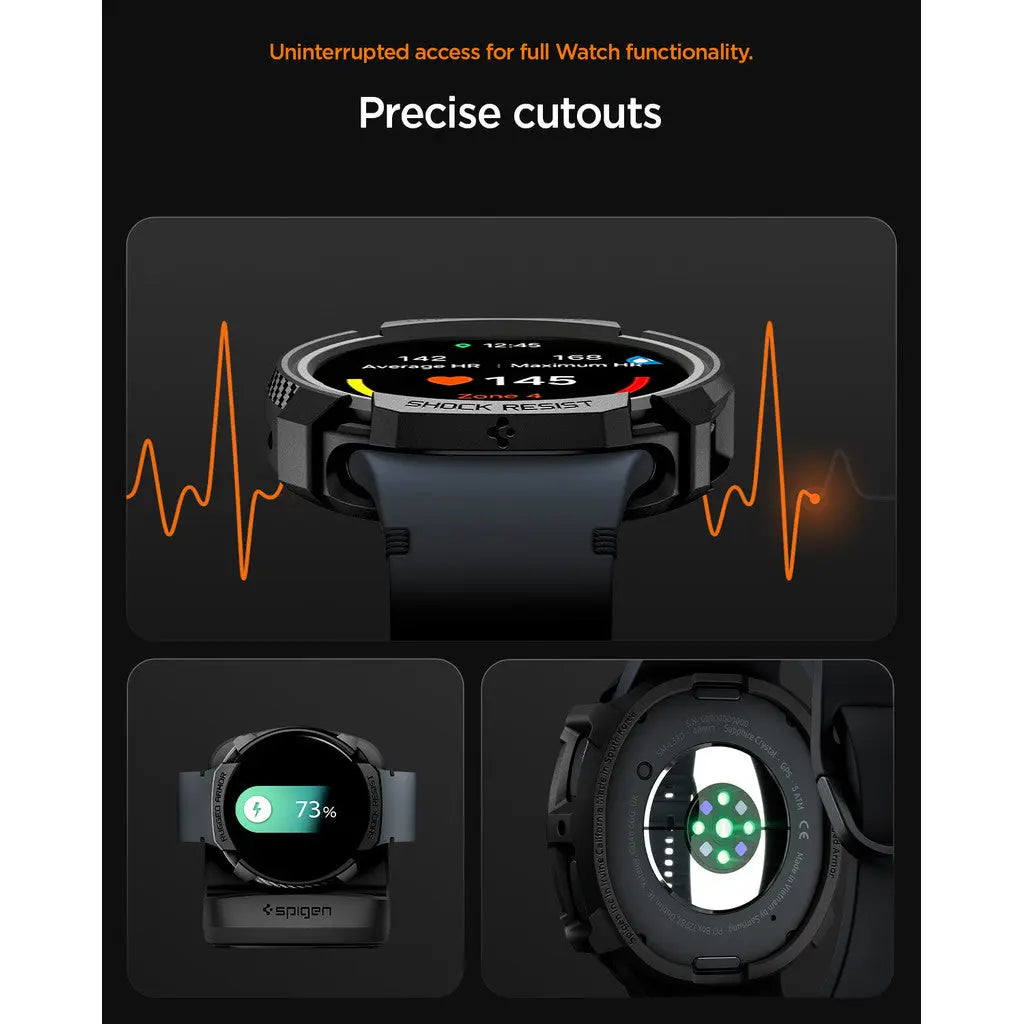 Spigen Samsung Watch 8 (40mm) Case Rugged Armor Samsung Casing Galaxy Watch 8 Protection Black Cover