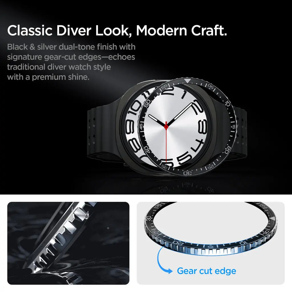 Spigen Samsung Watch 8 (44mm) Accessory Bezel Tune Stainless Steel Galaxy Watch 8 Bezel Protection