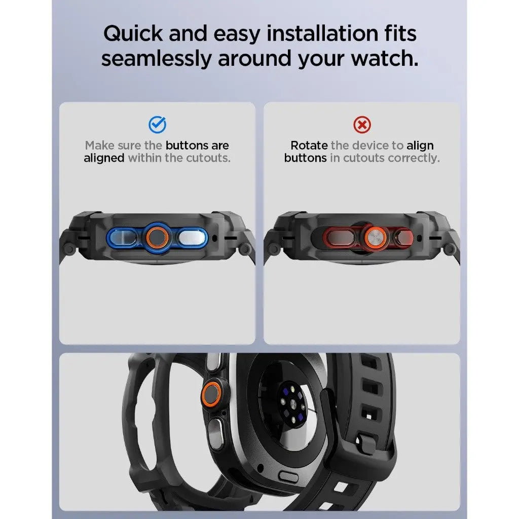 Spigen Samsung Watch Ultra 2 Case (47mm) Rugged Armor Pro Watch Band Watch Strap Galaxy Watch Case