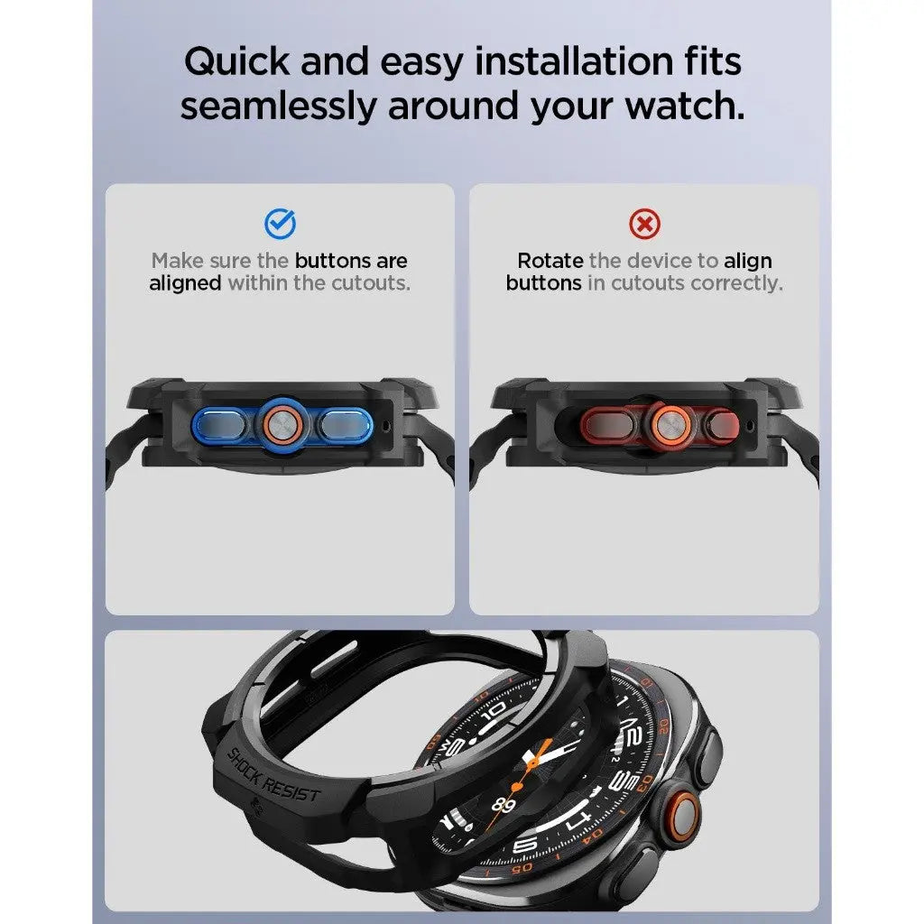 Spigen Samsung Watch Ultra 2 Case (47mm) Rugged Armor Protective Case Galaxy Watch Ultra 2 Case