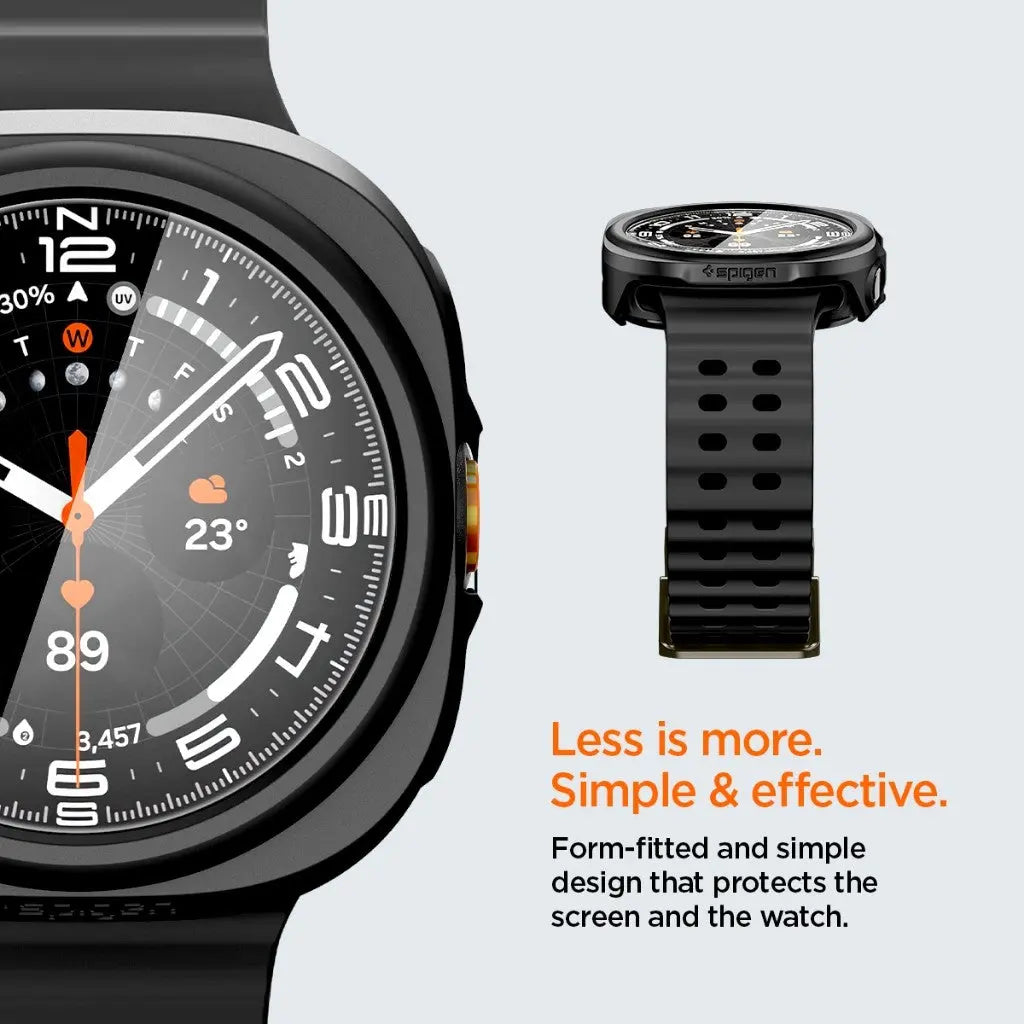 Spigen Samsung Watch Ultra 2 Case (47mm) Thin Fit 360 with Tempered Glass Galaxy Watch Ultra 2 Case