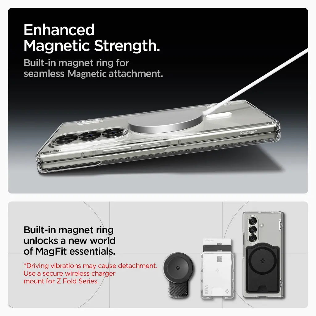 Spigen Samsung Z Fold 7 Case Ultra Hybrid Pro MagFit Magnetic Phone Case Galaxy Z Fold 7 Case Magnetic Case Clear Case