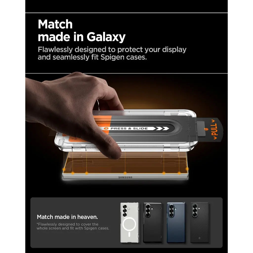 Spigen Samsung Z Fold 7 Tempered Glass [1 Pack] Glas.tR EZ Fit Pro HD Galaxy Z Fold 7 Screen Protector With 9H Hardness
